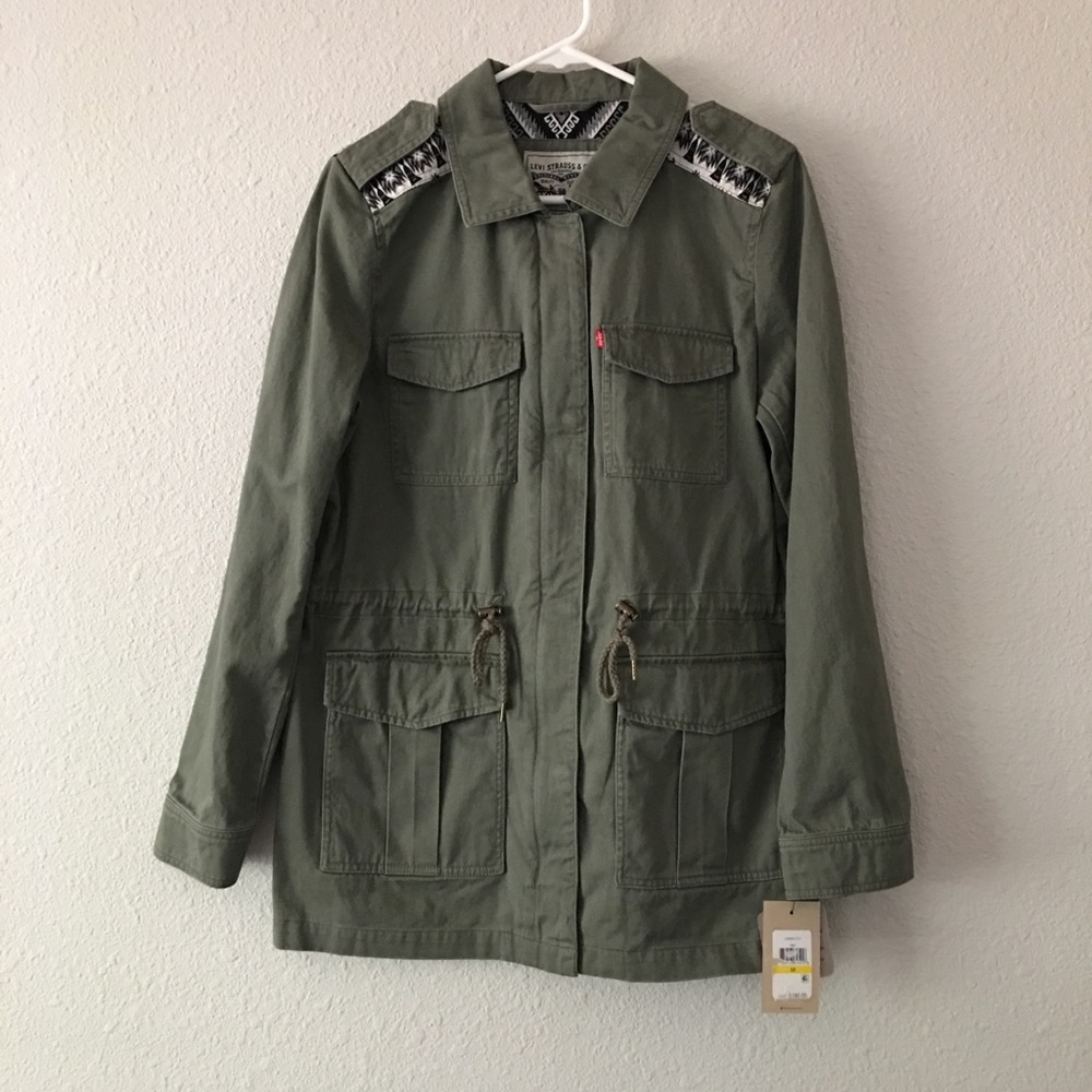 Levi’s military style olive green jacket